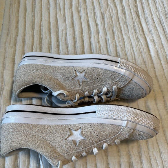 Converse One Star White Suede Tennis Shoe - Picture 3 of 9